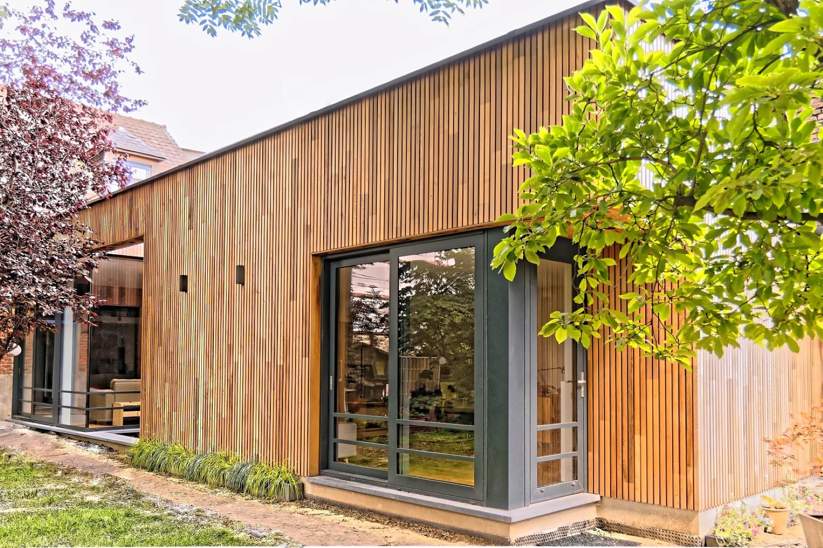 Extension d’une maison unifamiliale en intérieur d’ilôt